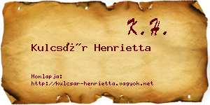 Kulcsár Henrietta névjegykártya