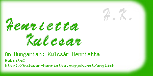 henrietta kulcsar business card